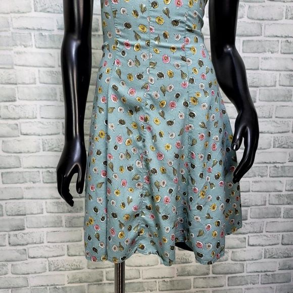Vintage 90s Y2K Rampage Size S/M Floral Criss‎ Cross Back Fit & Flare Dress - Picture 4 of 10